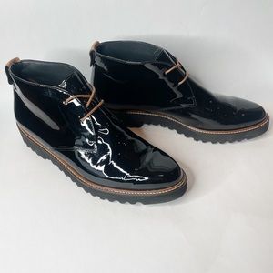 Paul Green Kosmo Black Patent Leather Chukka Boot Size 9